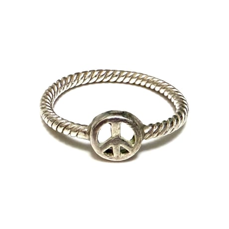 【USED】vintage PEACE SIGN ROPE SILVER RING