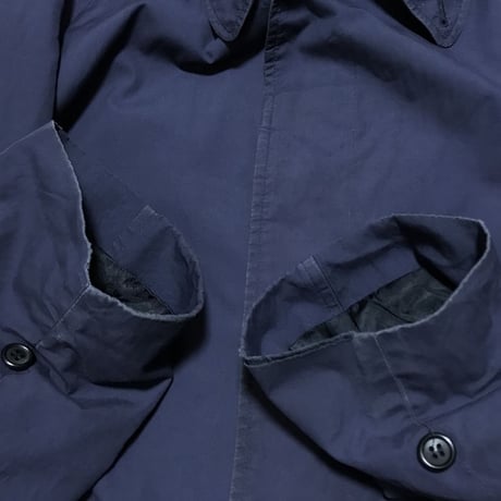 【USED】80'S BURBERRYS STAND FALL COLLAR COAT NAVY MADE IN ENGLAND