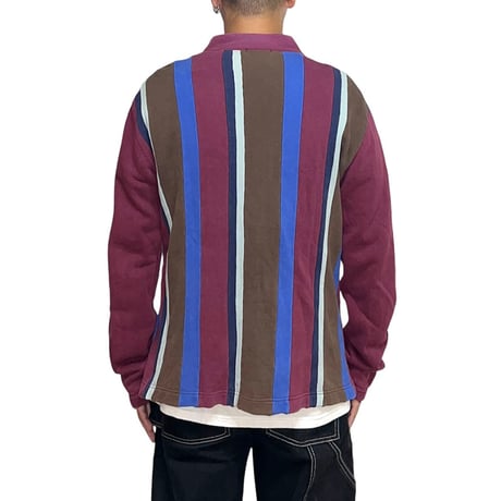 【USED】00's COMME des GARCONS HOMME PLUS STRIPE PATCHWORK SWEATSHIRT