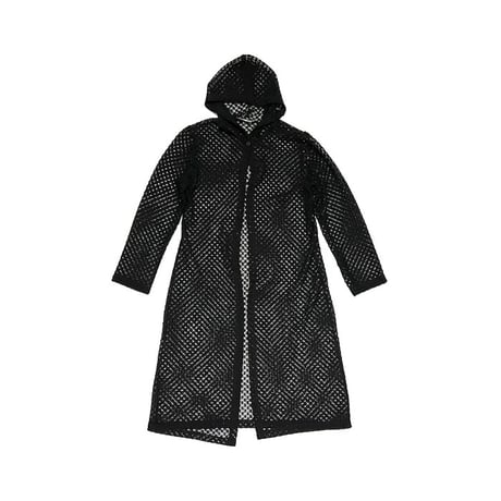 【USED】90'S espressa MESH HOODED LONG COAT