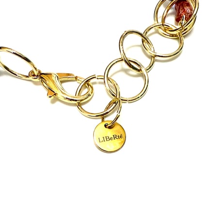 【LIBeRté】Blue×Pink stone bees necklace
