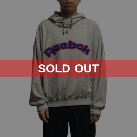 【USED】90'S REEBOK HOODIE GLAY