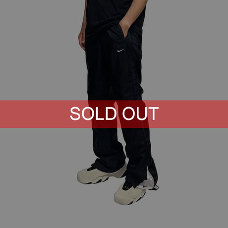 【USED】 00's EURO NIKE NYLON PANTS BLACK HIDDEN SWOOSH