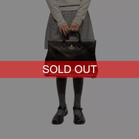 【USED】00's Vivienne Westwood Orb Leather Hand Bag Black