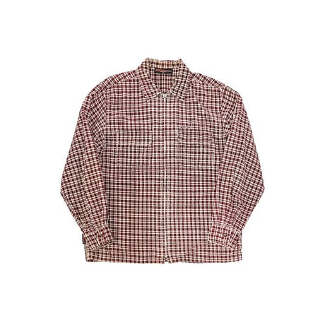 【USED】90'S-00'S VANS CORDUROY CHECK ZIP SHIRT
