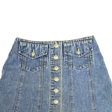 【USED】90's Levi’s SilverTab Button Front Denim Mini Skirt