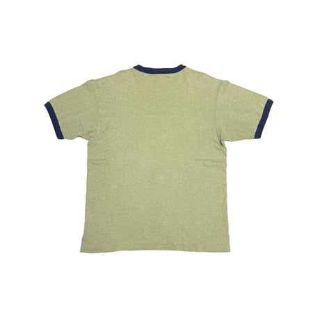 【USED】90's NIKE Center Swoosh Ringer T-Shirt Olive × Navy