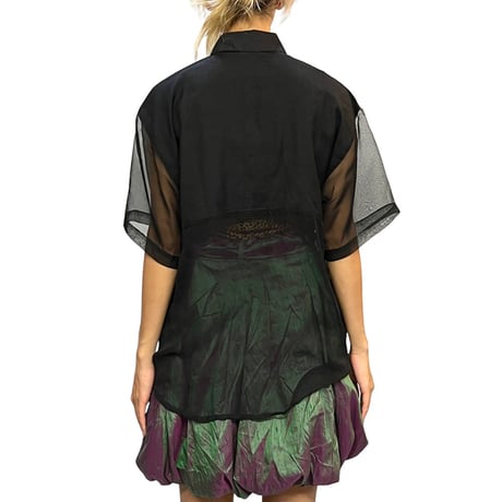 【USED】80's-90's judy knapp S/S SHEER SHIRT
