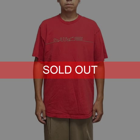 【USED】00'S NIKE Y2K TECHNO TYPE LOGO T-SHIRT RED