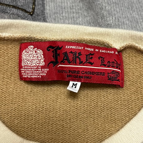 【USED】90's FAKE LONDON CRAZY PATCHWORK CASHMERE SWEATER
