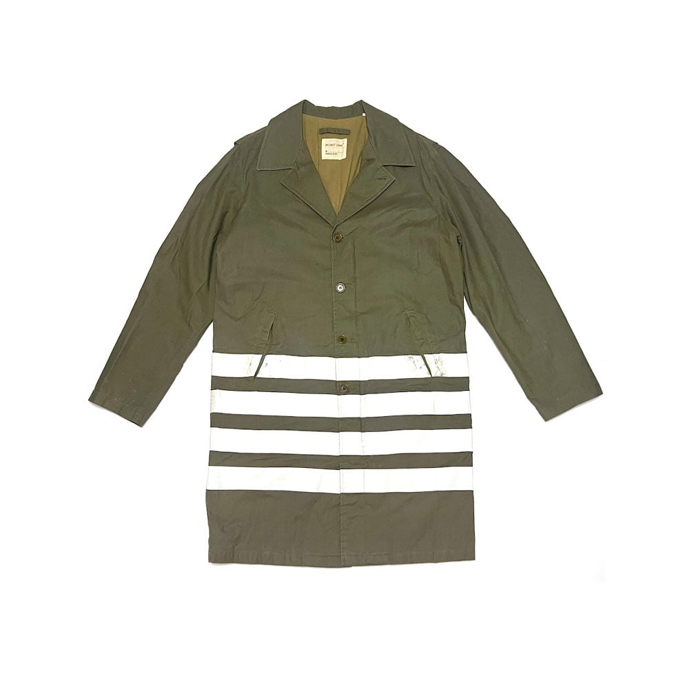 【タキ】HELMUT LANG 1997FWペンキラインコート USED】HELMUT LANG 1999 4LINE PAINT MILITARY COA