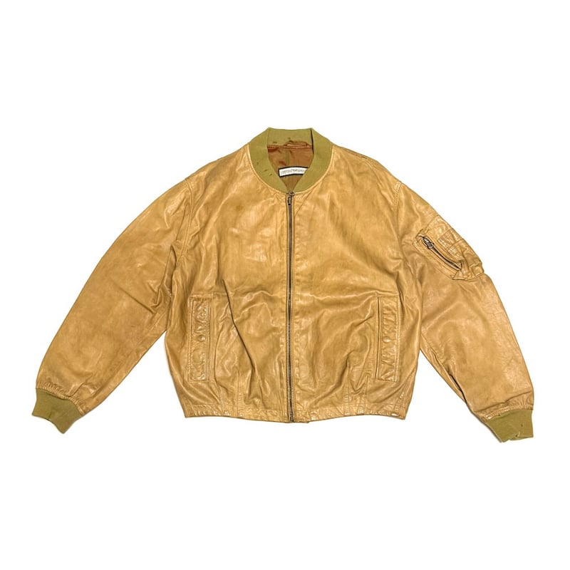 USED】90's EMPORIO ARMANI Leather MA-1 Flight J
