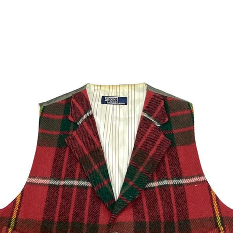 【USED】90'S POLO BY RALPH LAUREN TARTAN CHECK GILLET