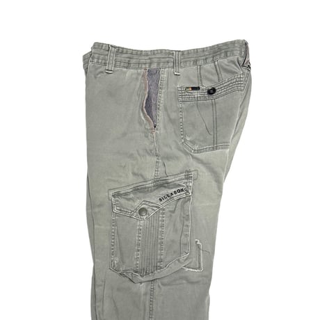 【USED】00's BILLABONG Cyberpunk Cargo Pants Faded Grey Khaki