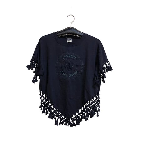 【USED】90's BOOTLEG VERSACE JEANS COUTURE DEFORMED TOPS