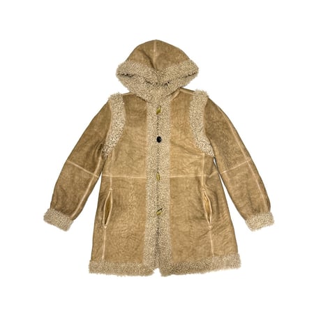 【USED】00's 4-Way Detachable Sleeve Shearling & Boa Hooded Coat