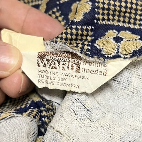 【USED】70'S RETRO FLOWER JACQUARD DRESS