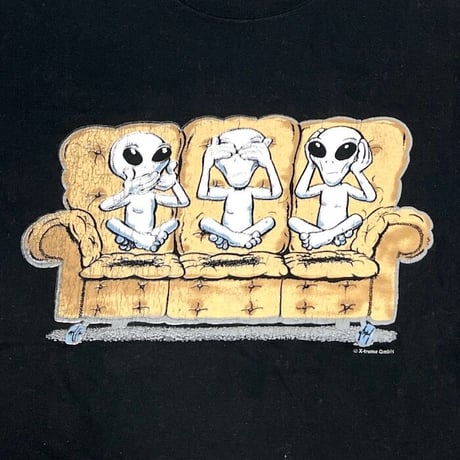 【USED】90'S THREE ALIENS T-SHIRT