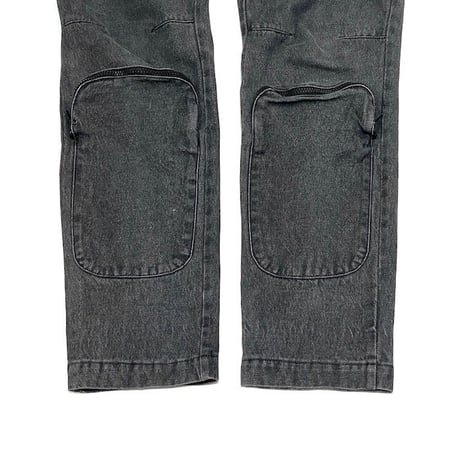 【USED】90'S W.&L.T. JEANS HEM POCKET BLACK DENIM PANTS