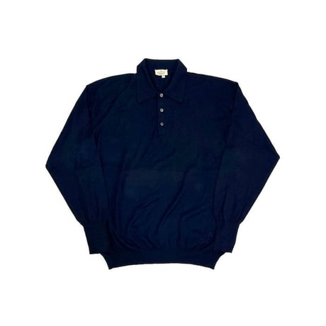 【USED】90'S VALENTINO GARAVANI COTTON KNIT L/S POLO SHIRT
