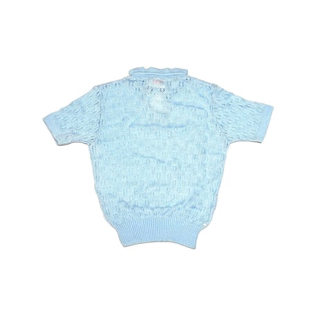 【DEAD STOCK】70's-80's ACRYLIC KNIT S/S TOP SKY BLUE