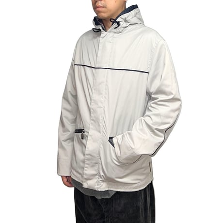 【USED】00's ARMANI JEANS LIGHT SHELL HOODED ZIP JACKET