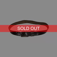 【USED】90's French Double-Prong Leather Belt Dark Brown