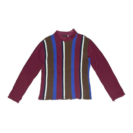 【USED】00's COMME des GARCONS HOMME PLUS STRIPE PATCHWORK SWEATSHIRT
