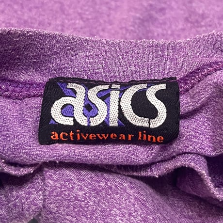 【USED】80's-90's ASICS LOGO T-SHIRT PURPLE MADE IN ITALY