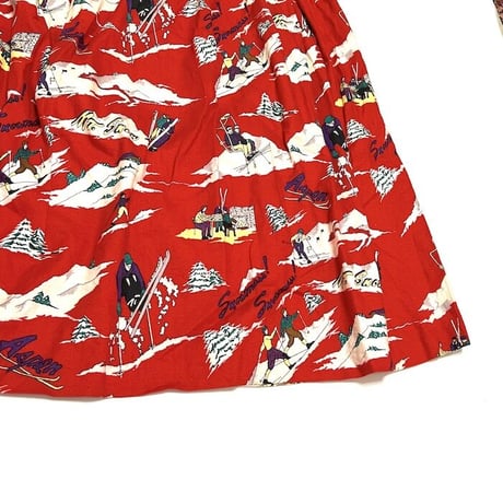 【USED】80'S Cambridge Dry Goods SKI PATTERN LONG SKIRT
