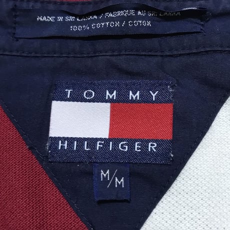 【USED】90'S TOMMY HILFIGER BICOLOR POLO SHIRT