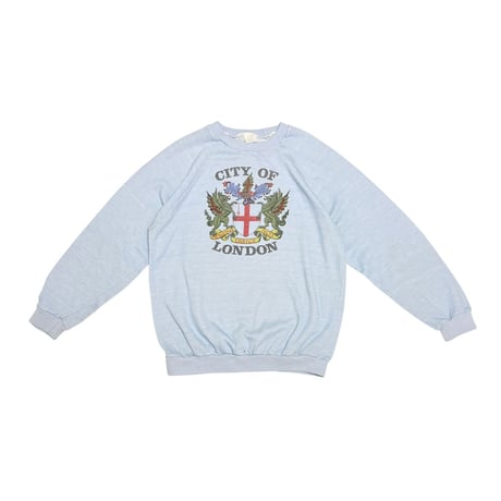 【USED】80's “CITY OF LONDON” Heraldic Crest Sweatshirt Made in England