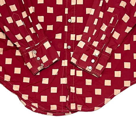 【USED】80's CIMARRON MALAGUENA SQUARE PATTERN WESTERN SHIRT