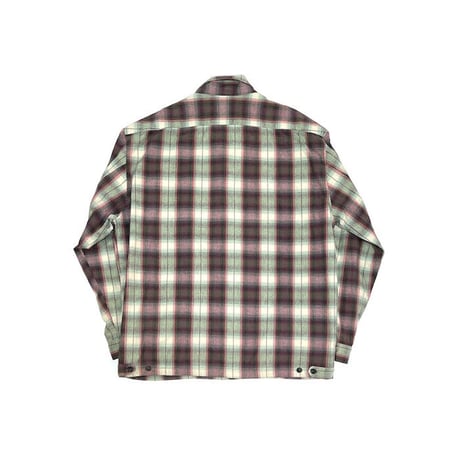 【USED】80'S-90'S OLD STUSSY OMBRER CHECK ZIP UP COTTON JACKET