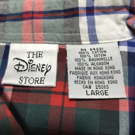 【USED】90'S DISNEY MICKEY CHECK SHIRT