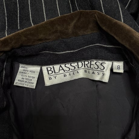 【USED】BLASS DRESS BY BILL BLASS. PIN STRIPE WOOL DRESS