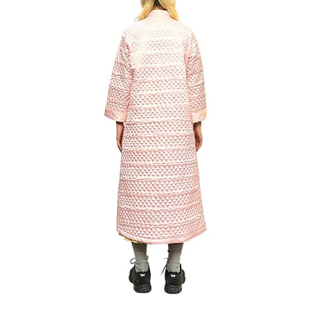 【USED】80's ORIENTAL DESIGN QUILTED LONG COAT BABY PINK