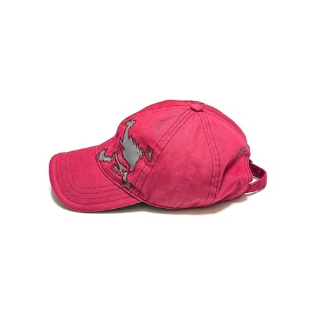 【USED】00's OAKLEY Skull Icon Distressed Red Cap