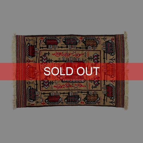 【USED】90'S-00'S HANDMADE AFGHAN WAR RUG ⑥