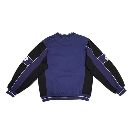 【USED】00's Lotto Panel Crew Sweatshirt Navy × Black