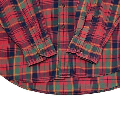 【USED】90'S OLD GAP RED×GREEN CHECK B.D.SHIRT