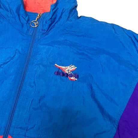 【USED】80's diadora OLD NYLON TRACK JACKET BLUE × PURPLE