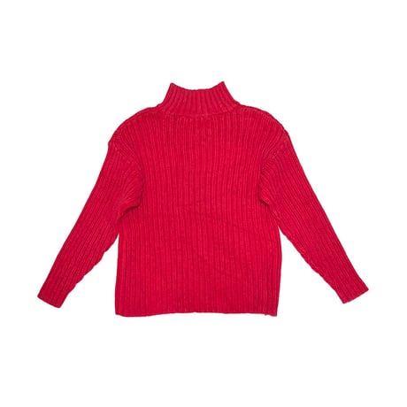 【USED】90's OLD GAP HI-NECK RIB KNIT SWEATER RED