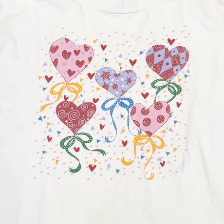 【USED】00's Heart Balloon Fringe T-shirt