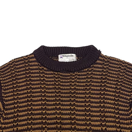 【USED】70's Kilspindie PURE NEW WOOL ELBOW PATCH KNIT SWEATER