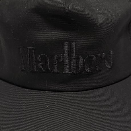 【USED】90's-00's Marlboro All-Black Tonal Logo Cap