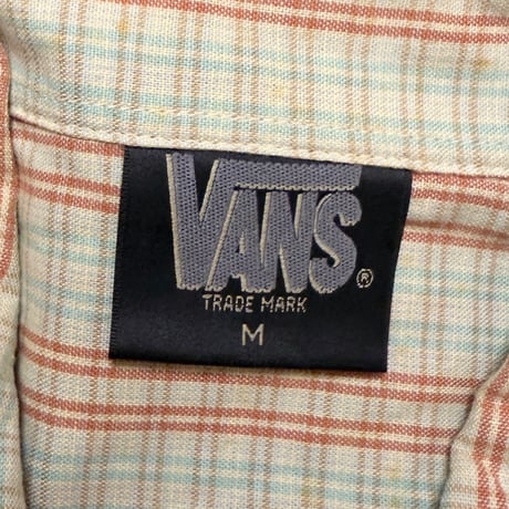 【USED】90's-00's VANS CHECK S/S BUTTON SHIRT