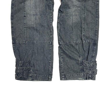 【USED】00's Fishbone Bondage Denim Cargo Pants