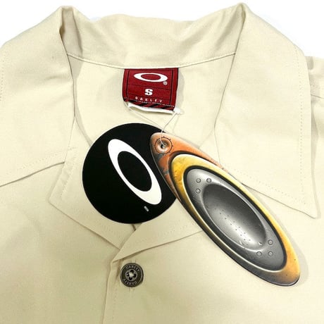 【DEAD STOCK】00'S OAKLEY OPEN COLLAR SHIRT BEIGE