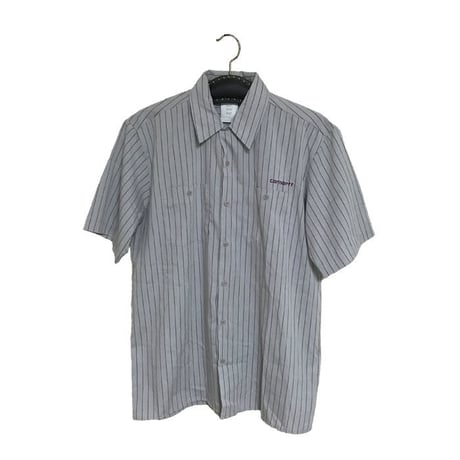 【USED】CARHARTT S/S STRIPE WORK SHIRT